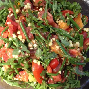 Amy's Moveable Feast Summer Salad with heirloom tomatoes, fresh corn, and green beans