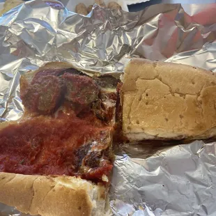 Meatball sub!   It was hot and delicious.