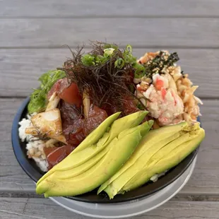 Ahi Tuna Pike Bowl with Crab salad and avocado- yummy