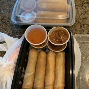 Ordered 12 spring rolls. Trust me, get a dozen! They are amazing! Only $1 each