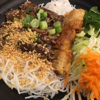 28 (Grilled Beef & Imperial Roll Vermicelli) Bun Cha Gio Bo Nuong