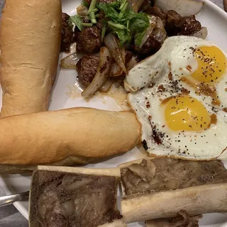 Steak, Marrow Egg Banh Mi