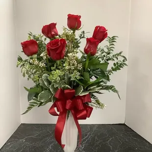 Thoughts of You Bouquet with Red Roses (deluxe option)