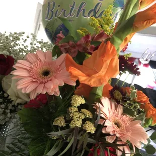 Pretty birthday arrangement for my friend