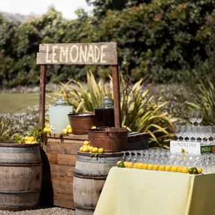 Photo credit: Brandon Wong Photography, Venue: Limoneira, Floral: Yamaguchi's, Signs: The Groom!