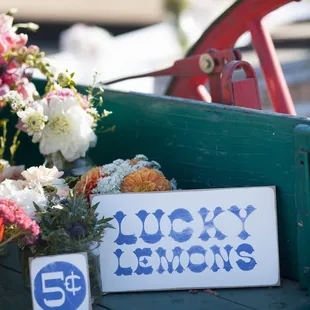 Photo credit: Brandon Wong Photography, Venue: Limoneira, Floral: Yamaguchi's, Signs: The Groom!