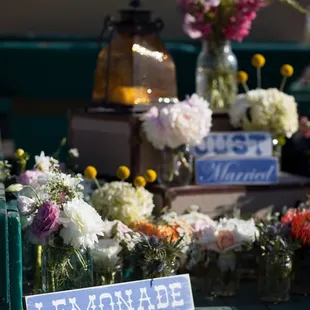 Photo credit: Brandon Wong Photography, Venue: Limoneira, Floral: Yamaguchi's, Signs: The Groom!
