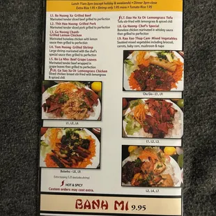 Lunch & Dinner specials/ Banh Mi