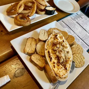 Crab Dip Guinness Onion Rings