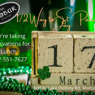 St. Patrick&apos;s Day is almost here! The party starts at 11am.