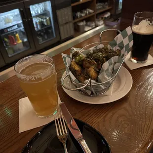 Brussel sprouts and beer