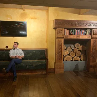 Upstairs bar, a place to ponder and drink with friends.