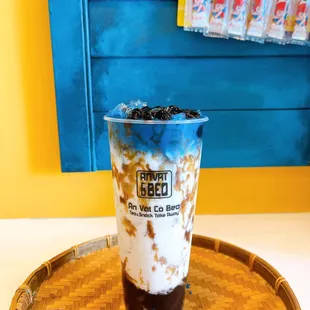 Butterfly Pea Brown Sugar Milk Boba