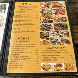 a menu for a restaurant