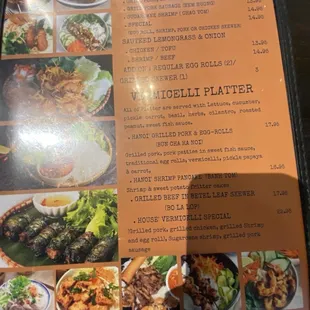 a menu for a restaurant