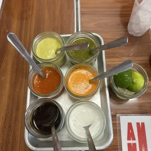 Sauces they bring out at the star of the meal