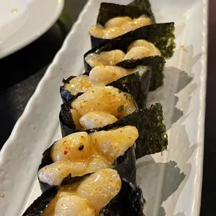 Baby Scallops. Really flavorful