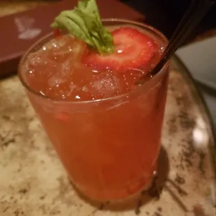 Chamagne shrub:  House infused basil vodka