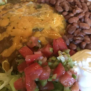 Green chili/cheese enchiladas