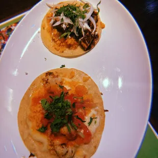 Shrimp and chicken tacos