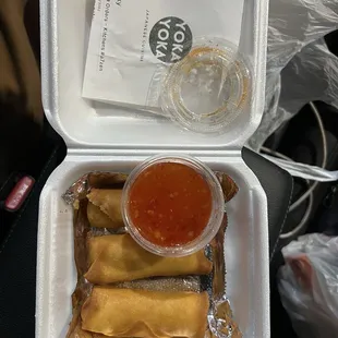 Veggie egg rolls (hot not cold) Yummy!