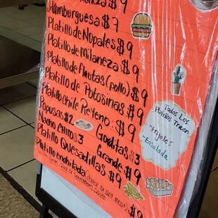 menu