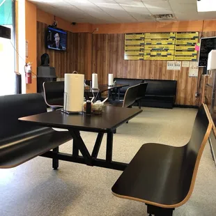 Seating area and menu