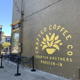 Outside seating at Crafted Coffee