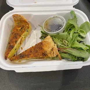 Veggie Quiche with Salad!  Delicious