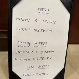 Buffet hours