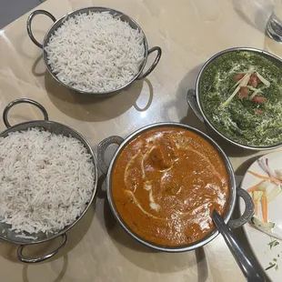 Palak Paneer and Chicken Tikka Masala