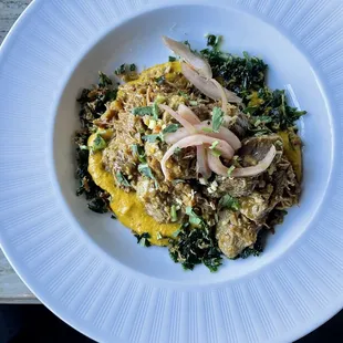 a plate of food on a table