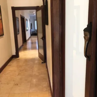 For yoga come in then go up stairs