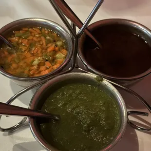 Tamarind Sauce, Mint Sauce, Hot Sauce