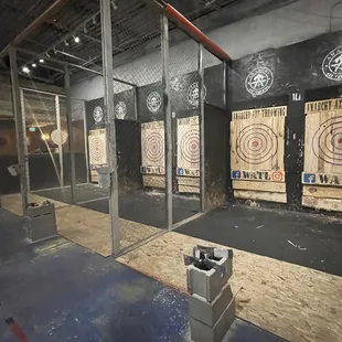 The axe throwing arena!