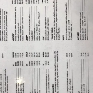 menu