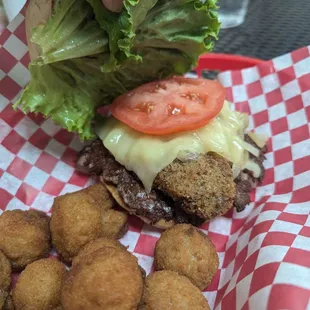 Mushroom Swiss and Fried Mushrooms