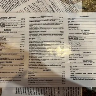 Menu from 9/24/23