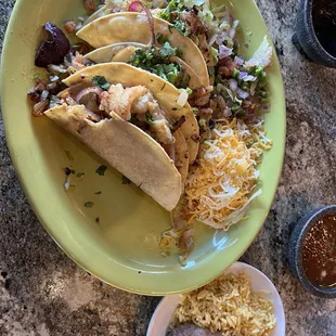 Fish Tacos in crispy corn tortillas