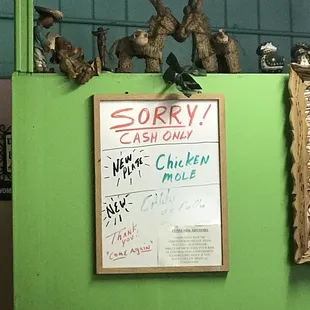 CASH ONLY. Stop at Circle K if you don't have cash.