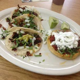 three tacos on a plate