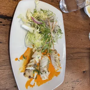 Chilean sea bass souvlaki