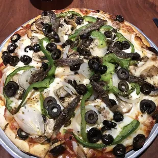 Zeus Supreme thin crust pizza.