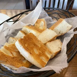 a basket of sandwiches