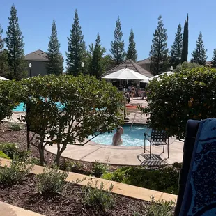Hot tub on main pool side