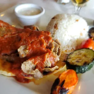 The Iskender kabob in all it&apos;s awesomeness. YUMBO.