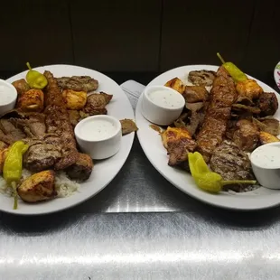 a variety of dishes of food
