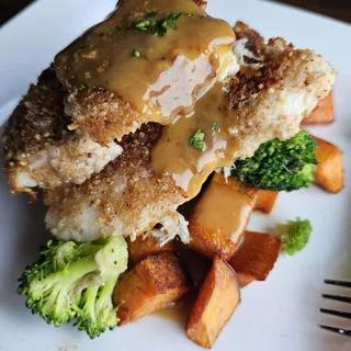 Herb-Pecan Crusted haddock