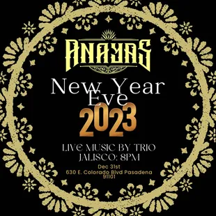New Year's Eve celebration tonight! Live music and new cocktails.