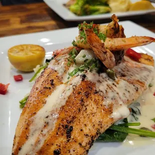 Father's Day June 2022. Red Trout &amp; Cedar Plank Salmon dinner.